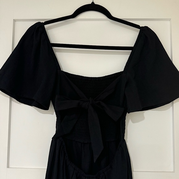 NWOT Princess Polly Black “Summer Nights” Short Sleeve Linen Mini Dress - Picture 4 of 6